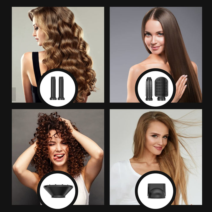 7 in 1 Haarstyler, UKLISS Föhnbürste mit Haartrockner 110000 U/Min Hochtouriger Motor, Warmluftbürst