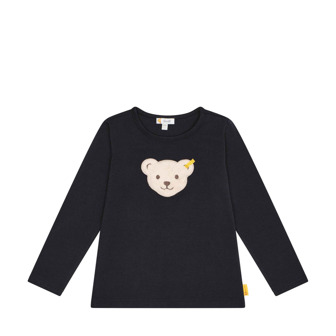 Steiff Unisex Kinder T Langarm Teddykopf mit Squeezer Shirt, Steiff Navy
