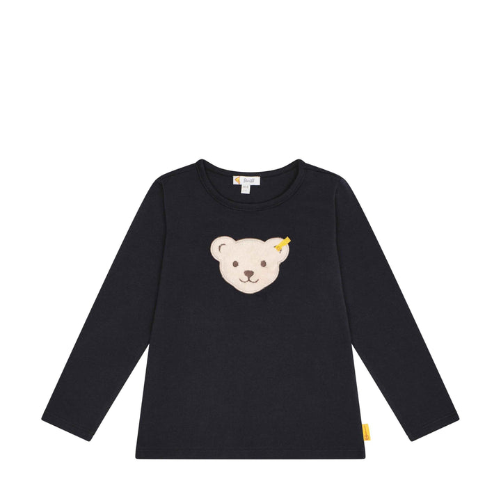 Steiff Unisex Kinder T Langarm Teddykopf mit Squeezer Shirt, Steiff Navy