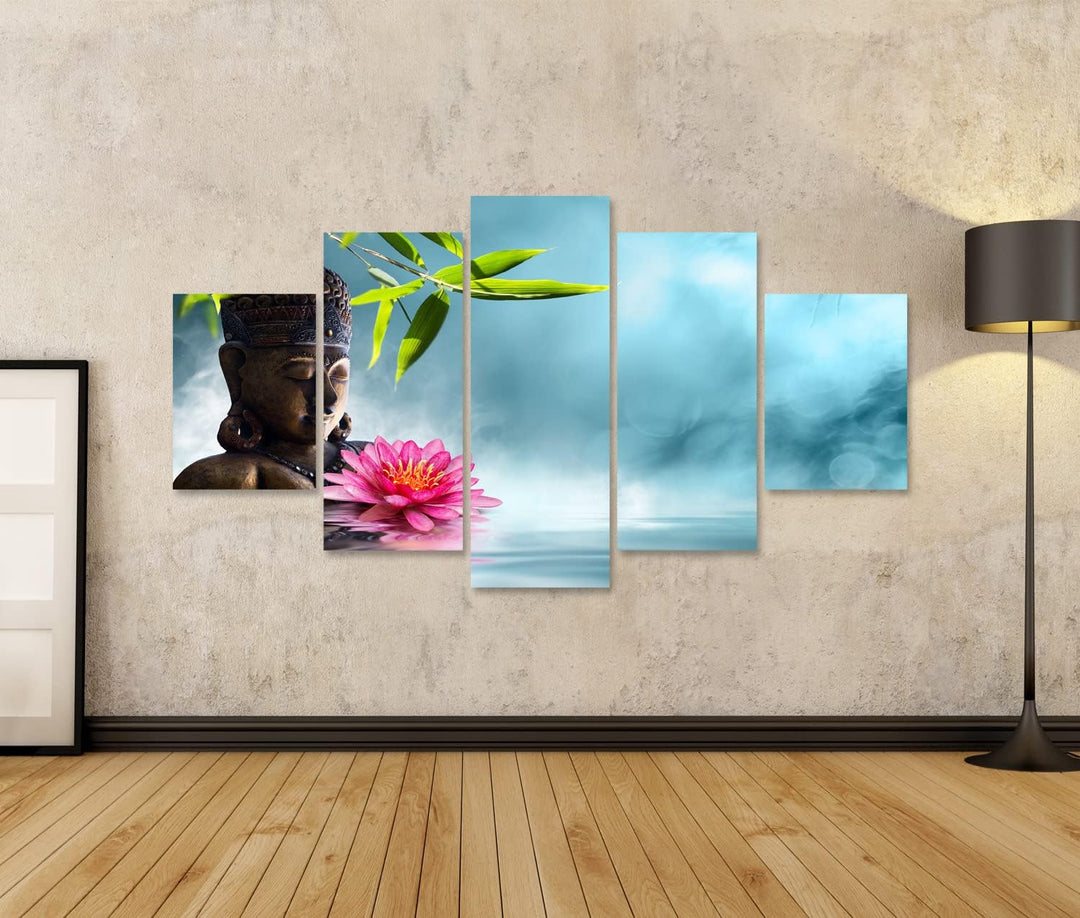 islandburner Bild auf Leinwand Buddha Meditation Asiatisch Bambus Spa Bilder Wandbilder Poster Leinw