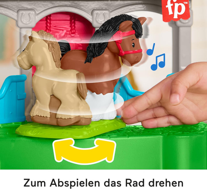 Fisher-Price Little People Spielzeug für Kleinkinder, Spielset Niedlicher Pferdestall mit Geräuschen