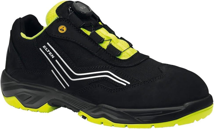 ELTEN Sicherheitsschuhe AMBITION BOA Low ESD S2, Damen und Herren, Leder/Textil, Stahlkappe, leicht,