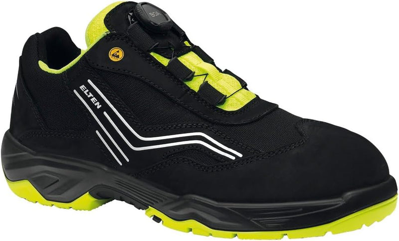 ELTEN Sicherheitsschuhe AMBITION BOA Low ESD S2, Damen und Herren, Leder/Textil, Stahlkappe, leicht,