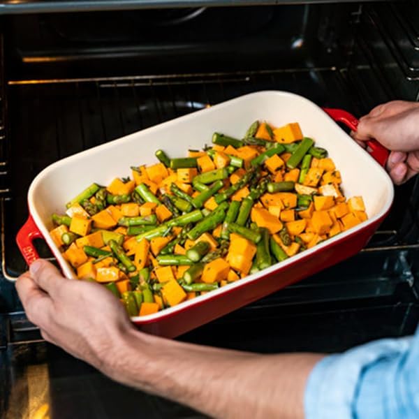 STAUB Ceramique Auflaufform-Set, Ofenform, rechteckig, Kirsch-Rot, Keramik, 2-tlg (20 x 16 cm & 27 x