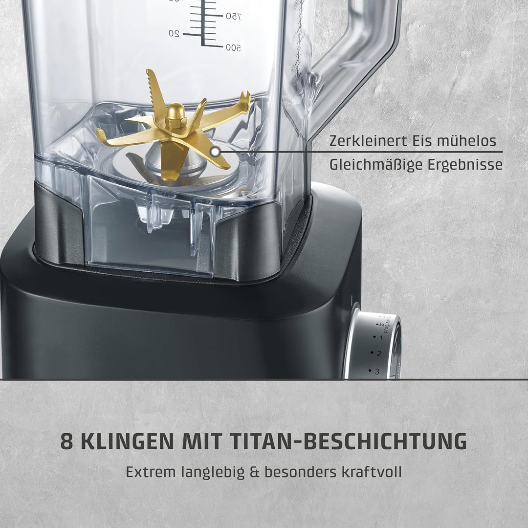 CASO PowerBlender B 2000 - Profi Standmixer, Testurteil: Sehr Gut, 30.000 U/min, bruchsicherer Trita