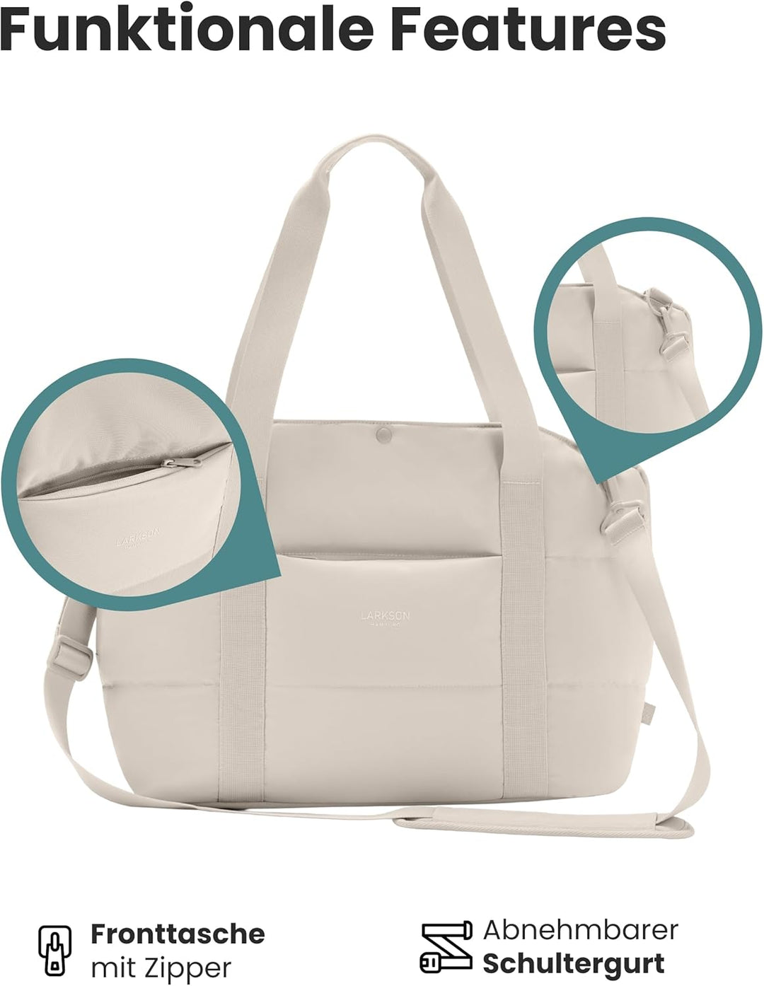 Larkson Hundetragetasche Beige - Frida - Aufklappbare Hundetasche für Kleine Hunde bis 8kg - Transpo