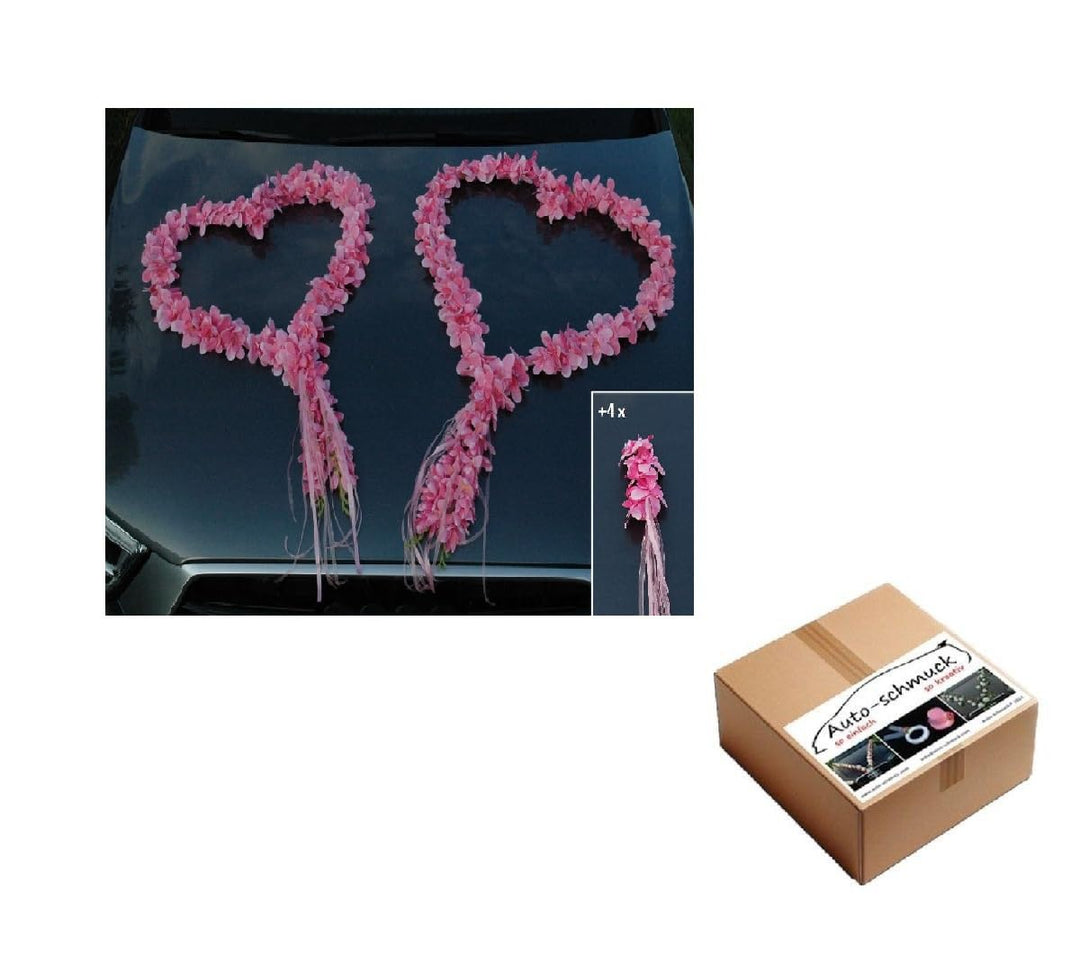 ORCHIDEEN Herzen Braut Paar Rose Deko Dekoration Hochzeit Car Auto Wedding ®Auto-schmuck Deko Girlan