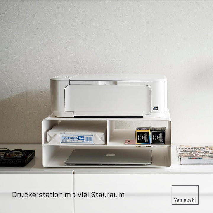 YAMAZAKI Tower Druckerstation, Legierter Stahl, Weiss, One Size