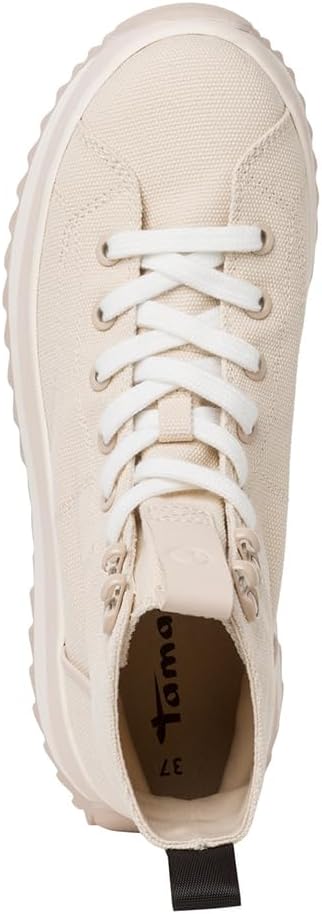 Tamaris Damen Sneaker High Vegan 38 EU Elfenbein, 38 EU Elfenbein