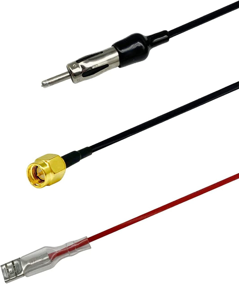 Vecys DAB DAB+ Car Antenna Shark Fin FM/AM Radio Antenna Signal Booster SMA to DIN Plug Connector Ca