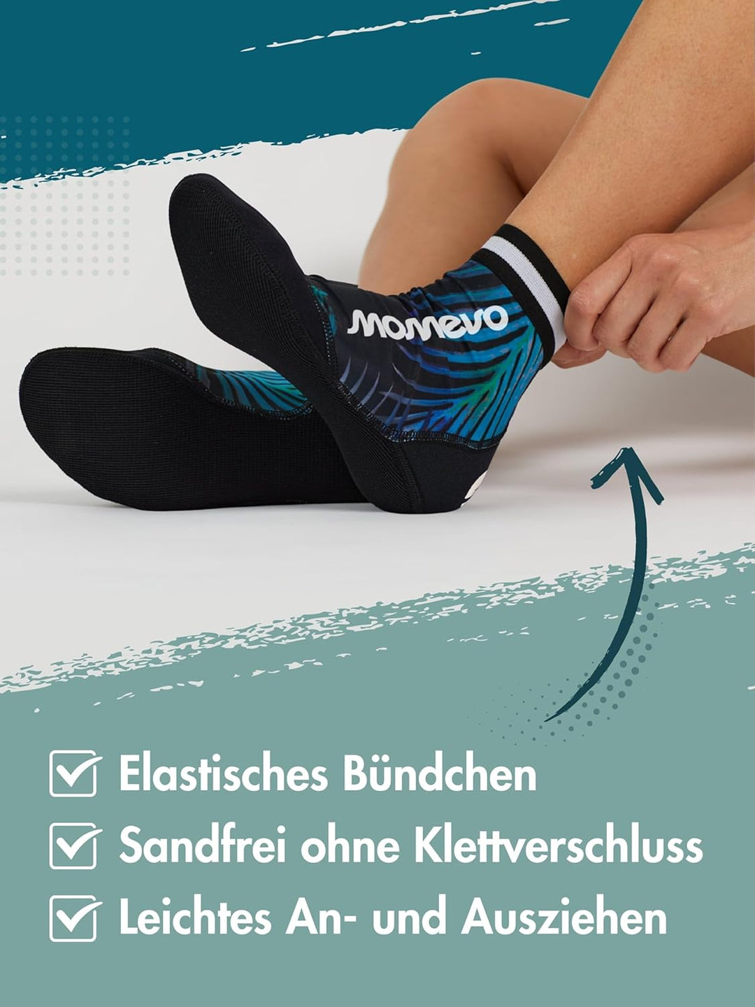 Momevo Beachmates Beachvolleyball Socken - schützende Beachsocken aus Neopren und Elasthan - idealer