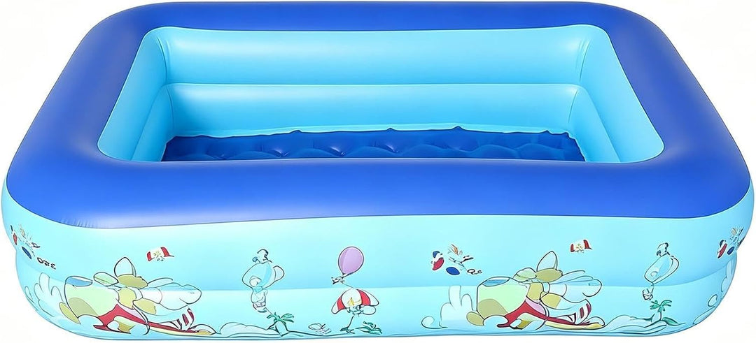 Aufblasbarer Pool Rechteckig - Familien-Planschbecken, Extra Gross, Robustes | Grosser aufblasbarer