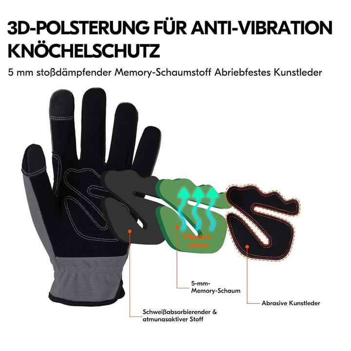 Vgo... Arbeitshandschuhe, Sicherheitshandschuhe,robust XL (3er Pack) 3 Farben,NB7581, XL (3er Pack)