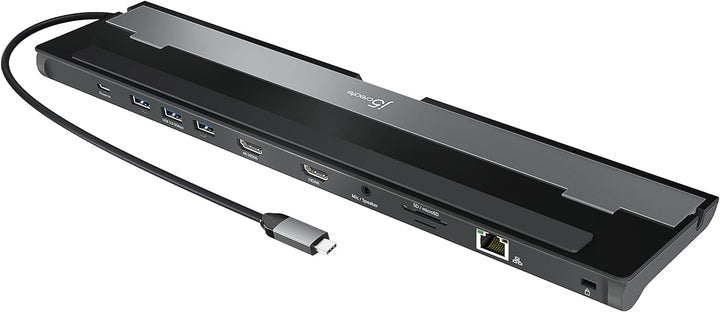 j5create USB-C Dockingstation (10-in-1)- 4K und 1080p HDMI Anzeigen, 5Gbps USB-A x3, SD Kartenleser,