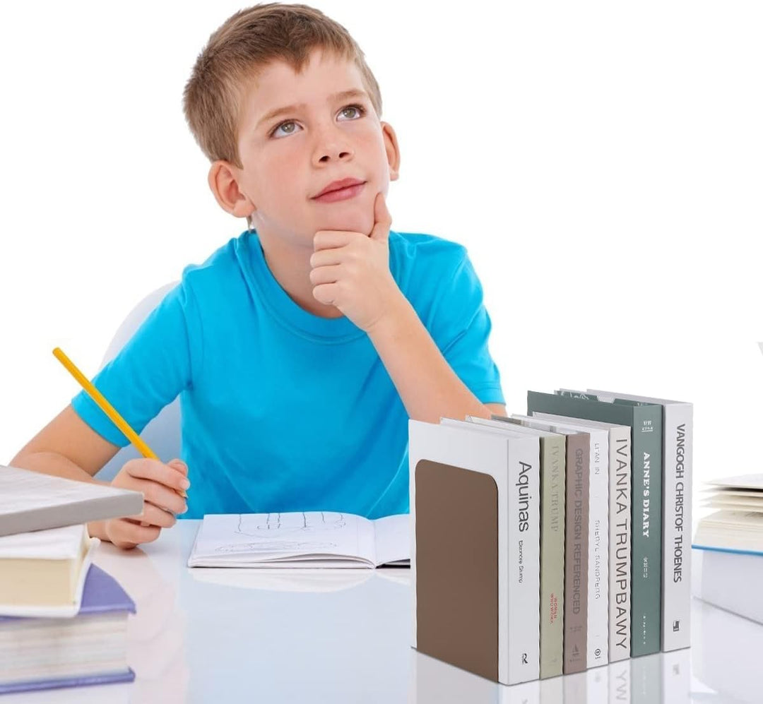 MSDADA Buchstützen aus Metall L, 102x203x135mm, 3 Paar CD Buchständer Kinder, Bücherregal für Schule