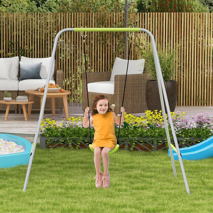 Outsunny 2-in-1 Kinder-Schaukel-Set Innen/Aussen Grün