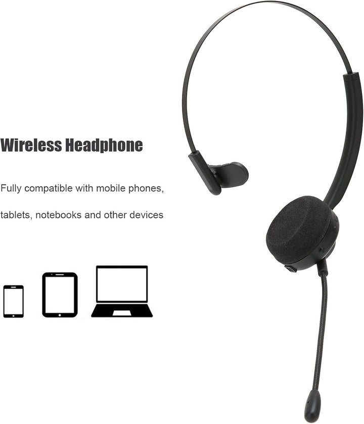 Annadue Trucker Bluetooth Headset mit Mikrofon, Kabellose On-Ear Kopfhörer mit Geräuschunterdrückung