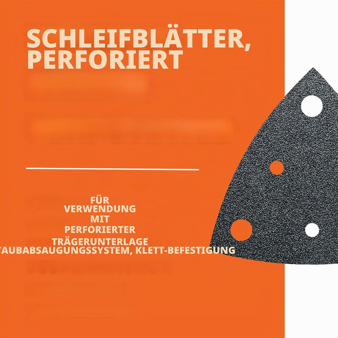 Fein Schleifblätter Korn 80, 50 Stück (gelocht, Kantenlänge 80 mm, Korund-Schleifkörner + Vollkunsth