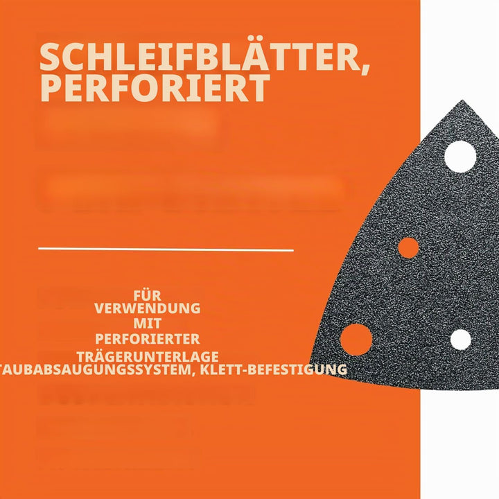Fein Schleifblätter Korn 80, 50 Stück (gelocht, Kantenlänge 80 mm, Korund-Schleifkörner + Vollkunsth