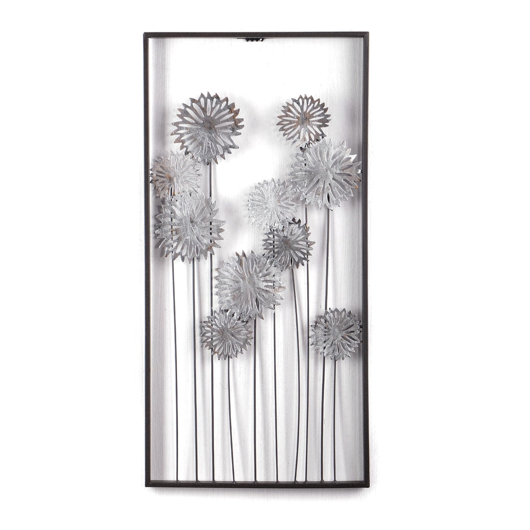 DESIGN DELIGHTS EINZIGARTIGE WANDDEKO Pure Flowers | Metall, 62 cm, Silber/braun | Wanddekoration Bl