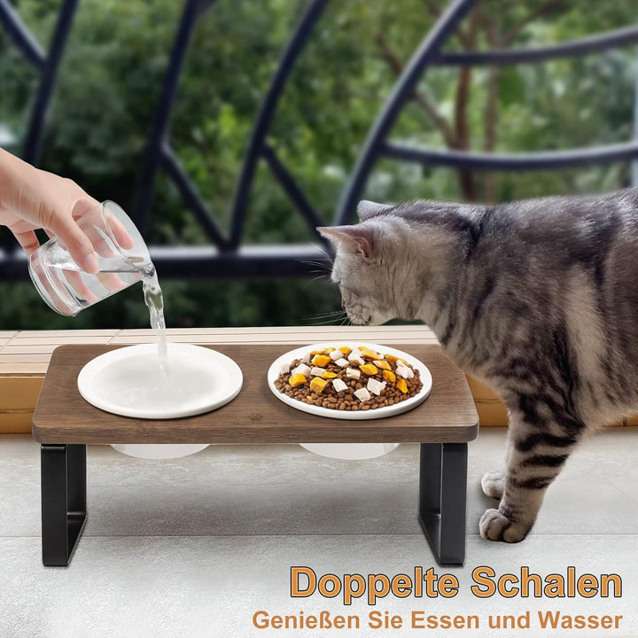 GUUSII HOME Futterstation Katzen Erhöht Katzen Fressnapf Katze Erhöht Ergonomischer Katzennapf Erhöh