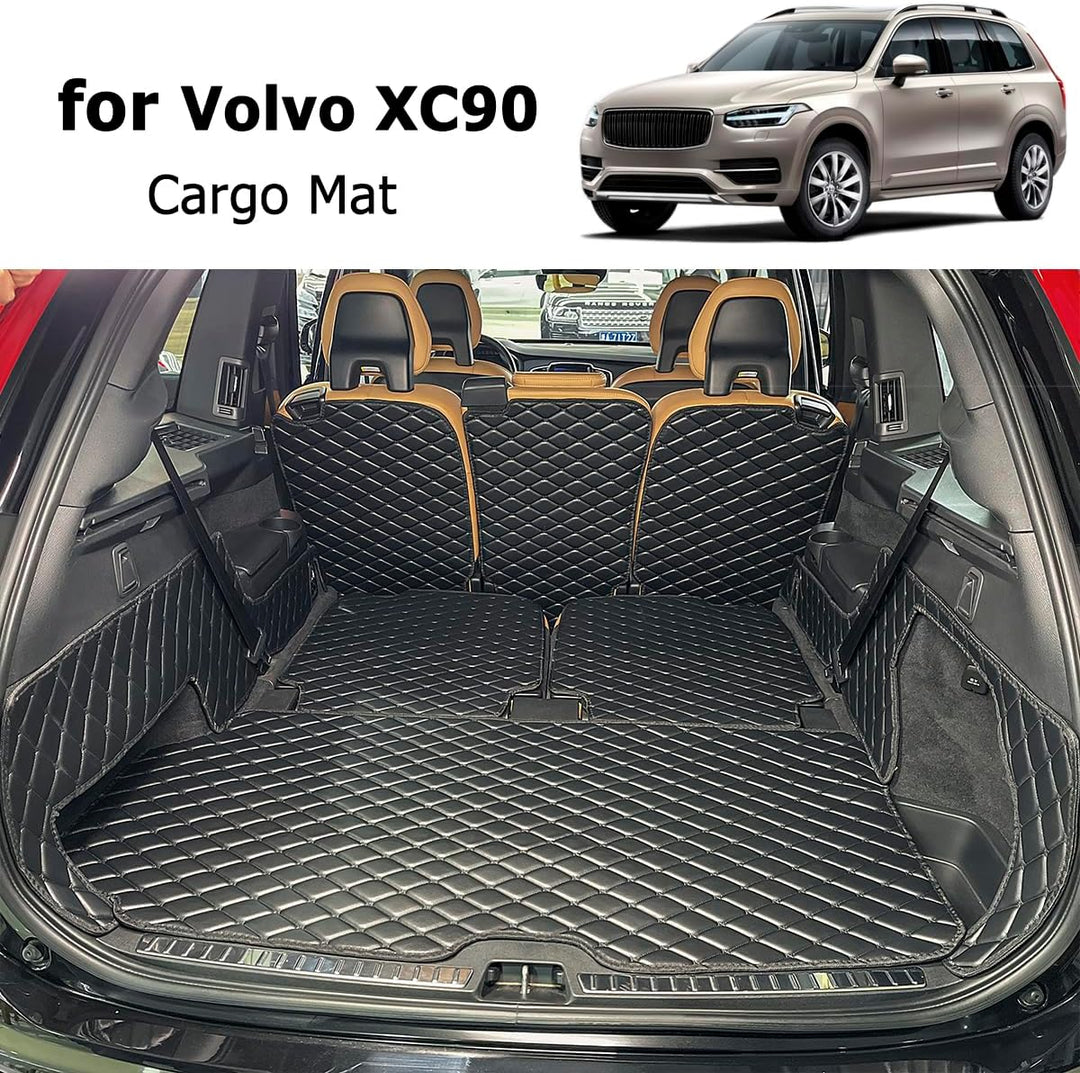 Kofferraumwanne kompatibel mit Volvo XC90 2016–2024 (7-Sitzer) Kofferraummatte Kofferraumabdeckung