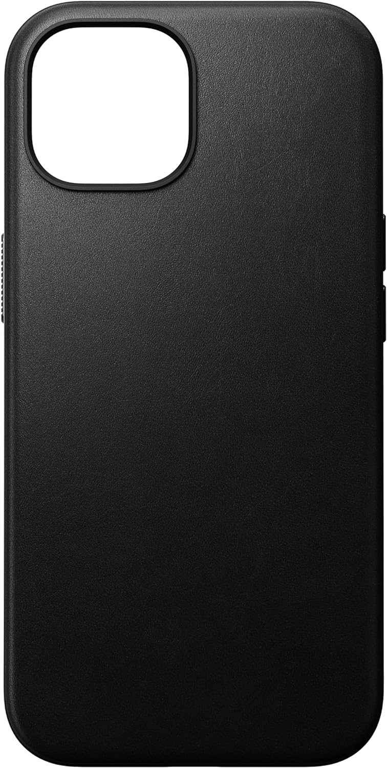NOMAD Modern Leather Case | für iPhone 15 | Schutzhülle aus Polycarbonat und hochwertigem Echtleder