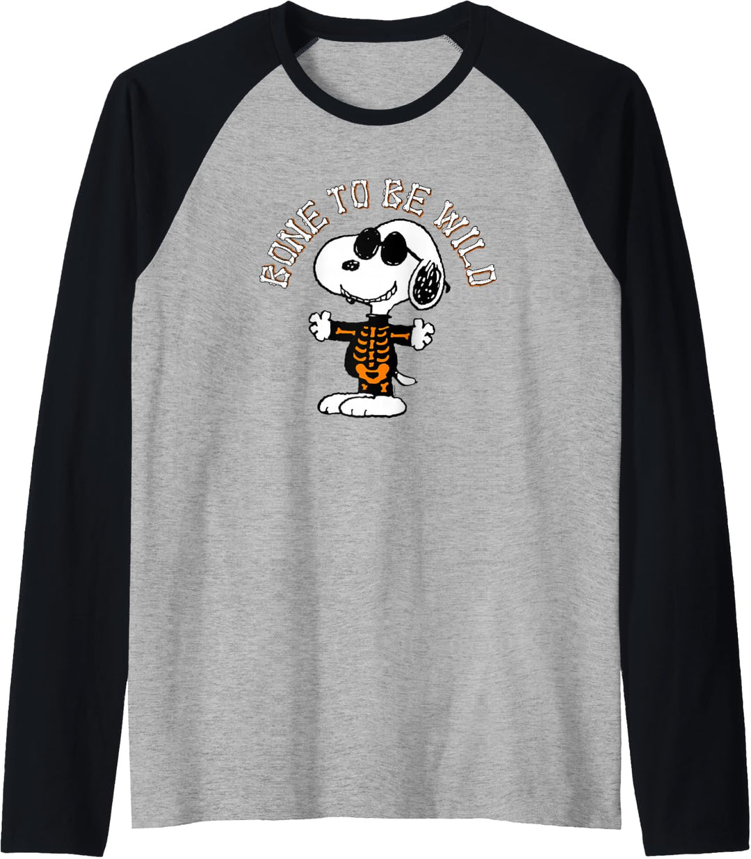Peanuts Halloween Knochen, um wild zu sein Raglan