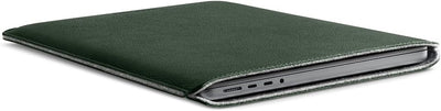 Woolnut Leder Sleeve Case Hülle Tasche für MacBook Pro 16 Zoll - Grün (M2021-2024, (M1/M2/M3) Grün M