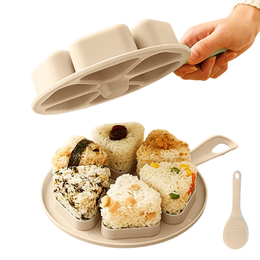 Reisform 6 Fächer -Reisball-Pressform mit Handgriff | Sushi Form für Schule, für Partys, für Kinder,