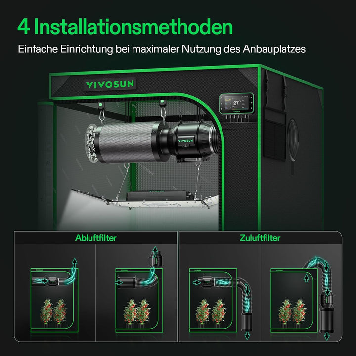 VIVOSUN Aktivkohlefilter 150mm/6 Inch, Kohlefilter Geruchskontrolle mit australischer Aktivkohle für