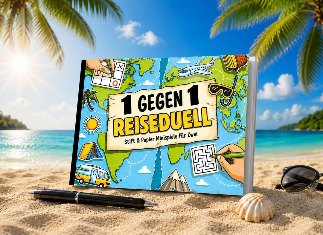 1 gegen 1 Reiseduell: Stift und Papier Minispiele für Zwei | Reisespiele ohne Hilfsmittel | Beschäft