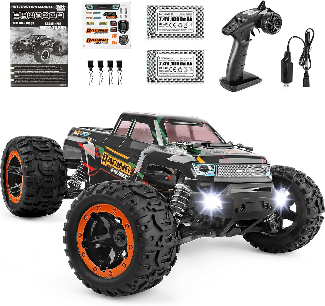 HAIBOXING Ferngesteuertes Auto 1:16 RC Monster Truck, Wasserdichter RTR All Terrain RC Auto 36 km/h,