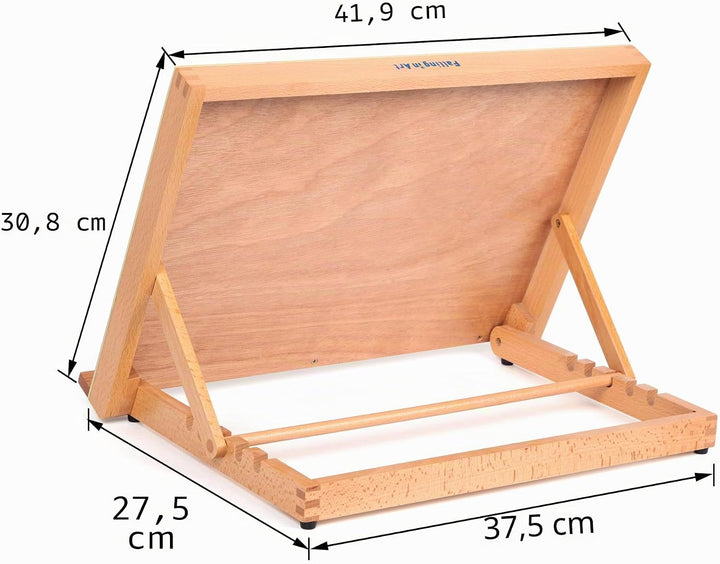 Falling in Art 5-Positionen-Holz-Zeichentisch-Staffelei Zeichen- und Skizzierbrett, 41 x 31 cm 16 1/