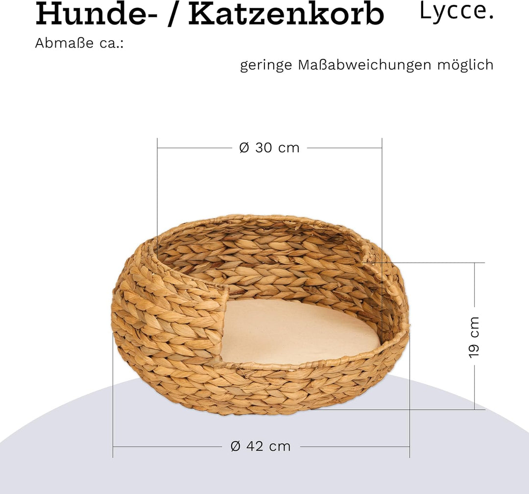 Lycce Katzenkorb Opal Wasserhyazithe Ø 42cm L 42 x B 42 x H 19 cm, L 42 x B 42 x H 19 cm