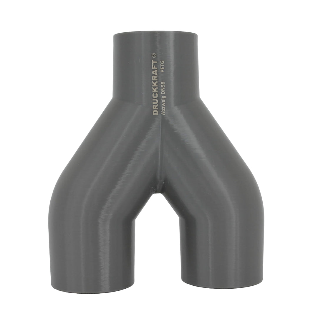 DRUCKKRAFT Y-Verteiler DN58 auf 2× DN58 | 2-Wege Rohrverteiler für Werkstatt Absaugung | Industriest