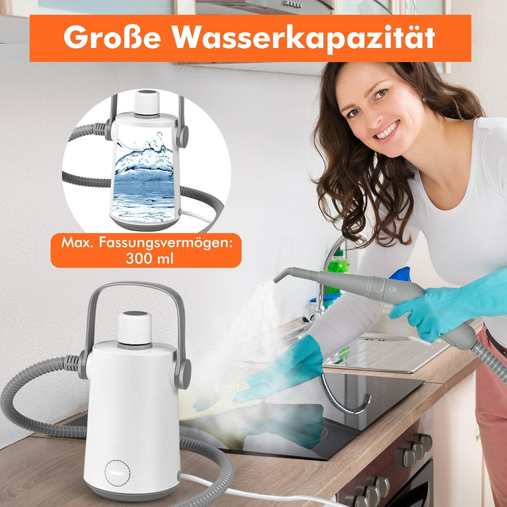 GOPLUS Dampfreiniger Handgerät, 1000W Handdampfreiniger, Aufheizzeit: 3 min., Dampfdruck: Max. 3 bar