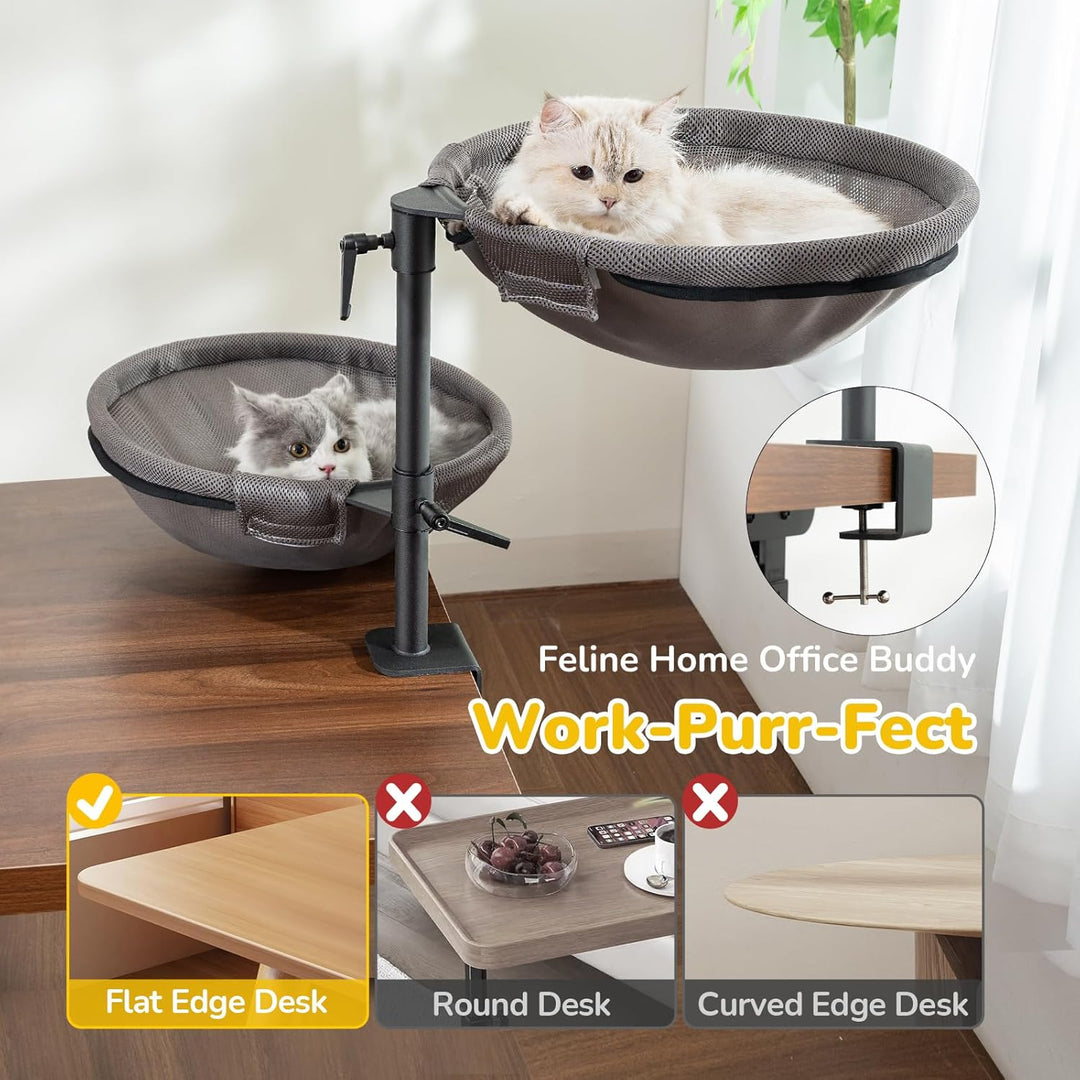 CATISM 2 Katzenbett für Schreibtisch - 360° drehbar & höhenverstellbar katzenkorb, Katzenhängematte