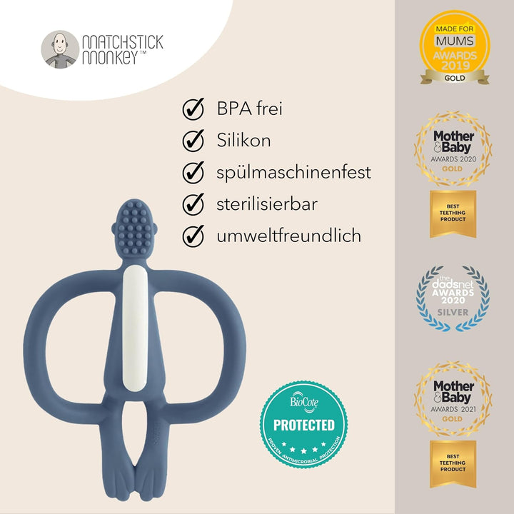Matchstick Monkey bijtring Airforce Blue, Dunkelblau