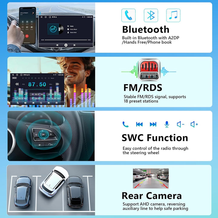 Carplay Autoradio für FIAT 500 2007-2015, 2GB+64GB Bildschirm Car Stereo mit Wireless Android Auto G