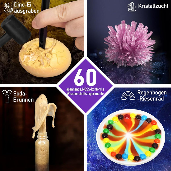 BenBen 60+ Experimente für Kinder ab 6 7 8 9 10, Wissenschaft Experimentierkasten für Kinder, STEM S