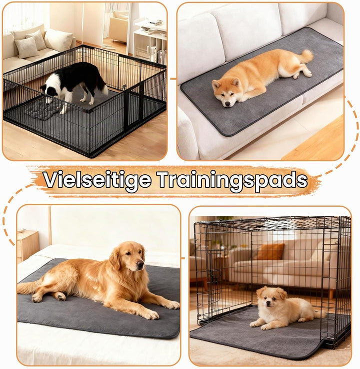 Inkontinenzunterlage Waschbar, 2er Set 90x60 cm Hundedecke Wasserdicht PIPI Matten für Hunde, Welpen