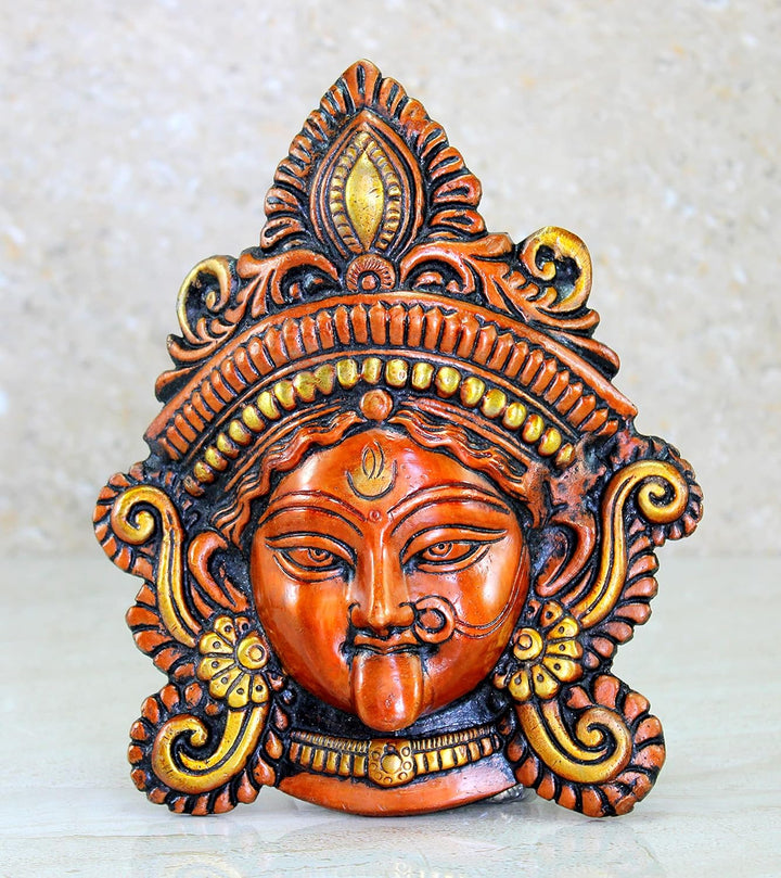 eSplanade Kaali Ma Wandbehang, Messing, 18,4 cm | Kali Maa Kali Mata Gesicht Wandbehang Idol Statue