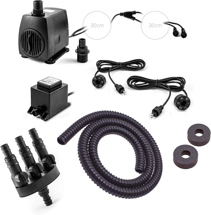 CLGarden Springbrunnen Pumpe SP2-S Set für Gartenbrunnen Bachlauf Wasserspiel Quellstein Springbrunn