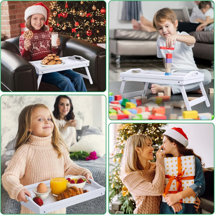 Betttablett, klappbare Beine mit Griffen, Frühstückstablett für Sofa, Essen, Zeichnen, Platten, Bamb