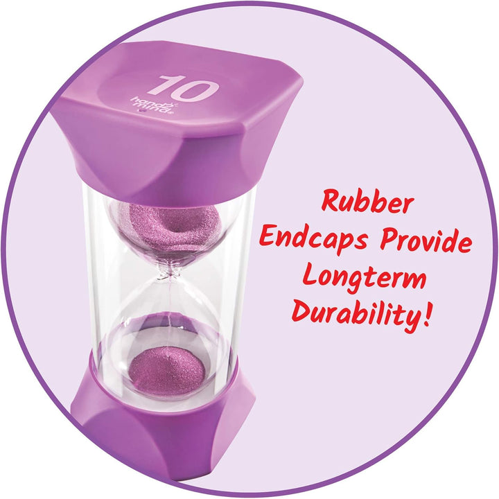 Learning Resources Jumbo-Sanduhr (10 Minuten), violett, weiche Gummi-Endkappen bieten leises Pausen,