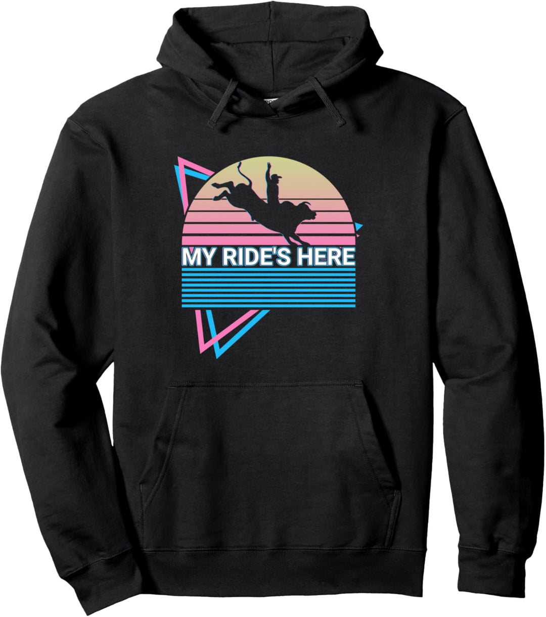 Stier Reiter Reiten Rodeo Cowboy Meine Fahrten hier Pullover Hoodie