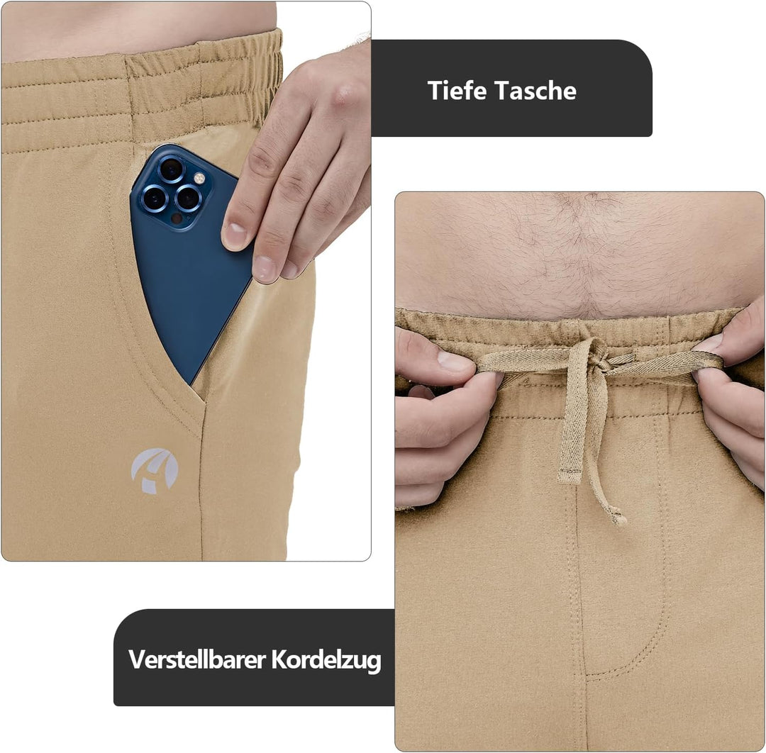 HMIYA Herren Jogginghose Baumwolle Sweathose Lange Atmungsaktiv Sporthose Yogahose Klassische Traini