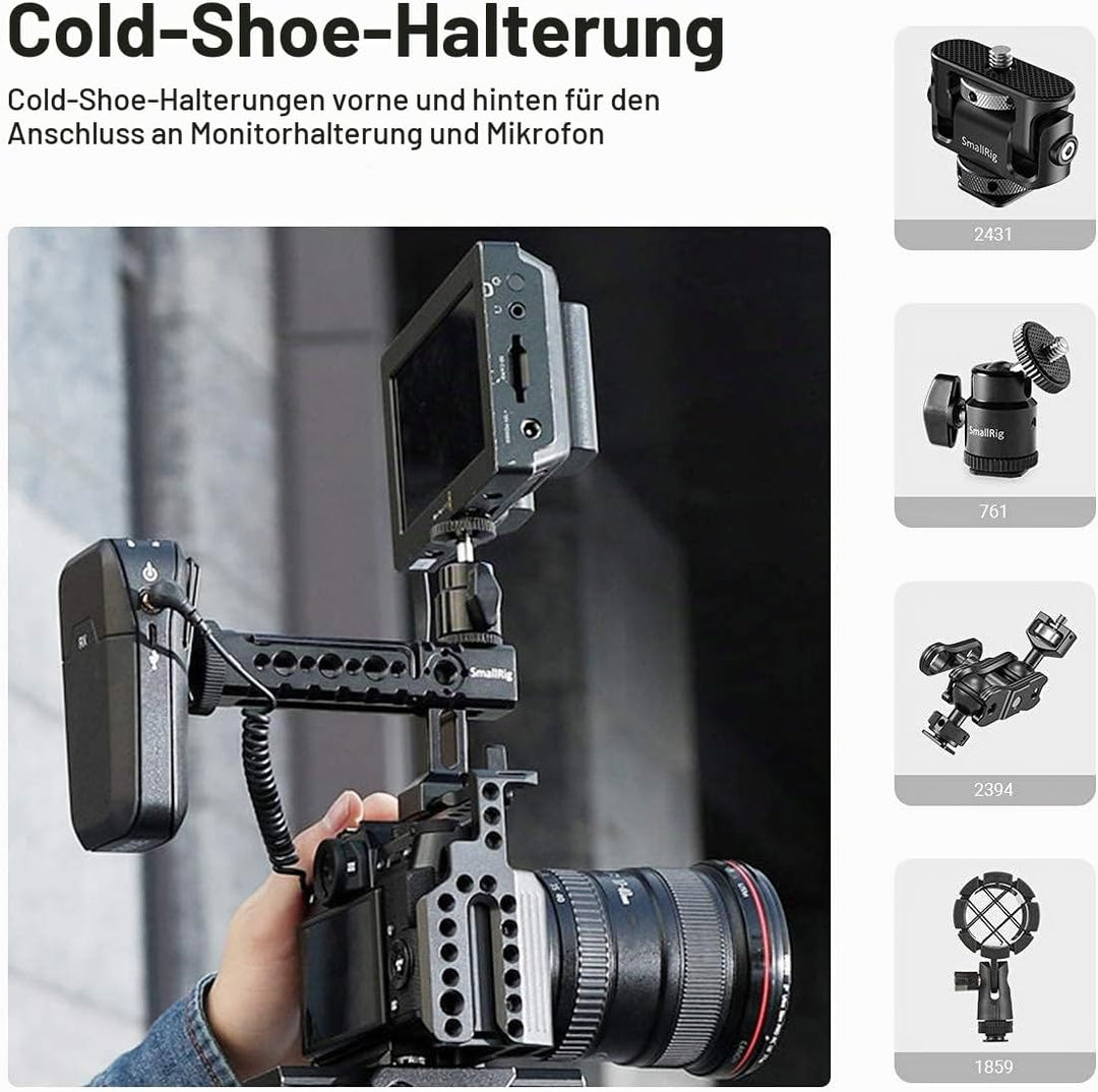 SMALLRIG NATO Top Handle Griff mit Cold Shoe für Kameras, Camcorder, Actionkameras, Kamerakäfig-1955