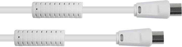 kabelmeister TV Antennenkabel 20 m weiss - HDTV Kabel - Koax (IEC) Stecker an Buchse - 2x Mantelstro